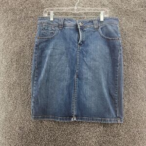 Hot Kiss Juniors 11 blue denim knee length jean skirt